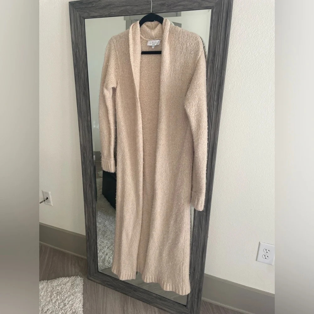 L’academie wool chantel long cream cardigan - Picture 2 of 5